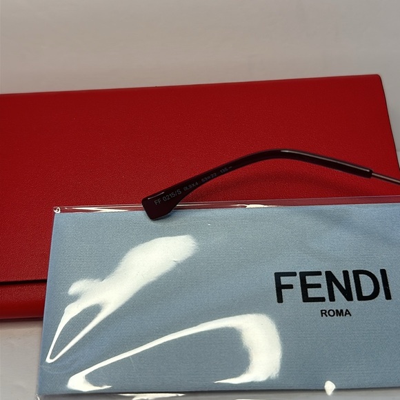 💯 - New Authentic Fendi FF 0215/s 00l9- X4 Burgundy Cat Eye Sunglasses - Picture 17 of 17